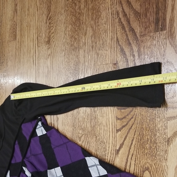 (S) Lucky Spirt Long Argyll Top Flattering Academia Dorm Ready Checkered Print - Picture 5 of 6